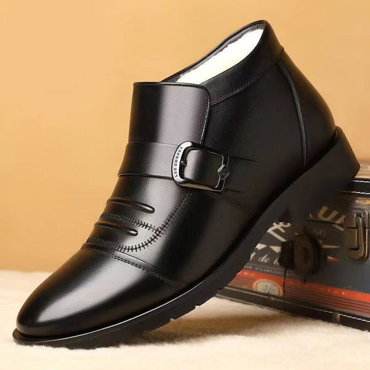 Zapatos de Cuero para Hombre 🧑‍🎄 Suela Gruesa, Cálidos y Esponjosos para Invierno ❄️ [Tallas 39-44]_3867184