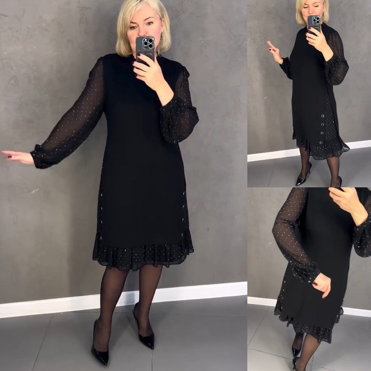 【🔥Compre 1 y obtenga 1 gratis】💖💖【S-5XL】🍁🍂Vestido elegante de alta calidad de nuevo estilo de otoño e invierno04