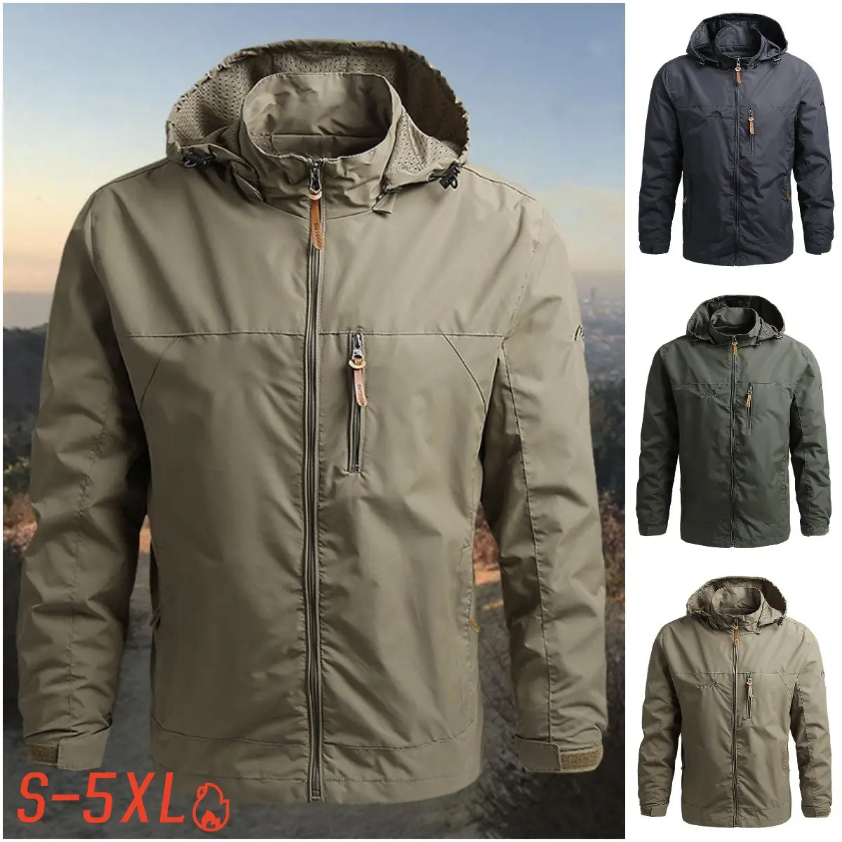 【M~5XL】2024 Chaqueta deportiva a prueba de viento para montañismo al aire libre para hombres.3876973