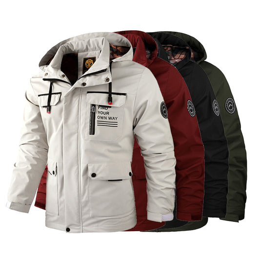 🔥【M~4XL】 2024 Nueva chaqueta de montañismo al aire libre impermeable a prueba de viento para hombres-3845487