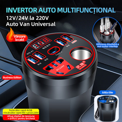 🚗🧰Convertidor de potencia inversor para automóvil 12V24V a 220V Cargador multifuncional Enchufe para automóvil-3873705