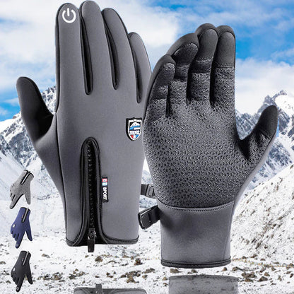 🔥⛄Otoño e invierno al aire libre ciclismo escalada guantes de esquí cálidos guantes de lana impermeables a prueba de viento-3873844