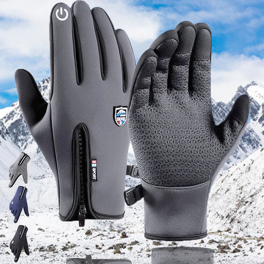 🔥⛄Otoño e invierno al aire libre ciclismo escalada guantes de esquí cálidos guantes de lana impermeables a prueba de viento-3873844