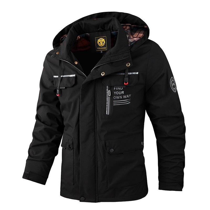 🔥【M~4XL】 2024 Nueva chaqueta de montañismo al aire libre impermeable a prueba de viento para hombres-3845487