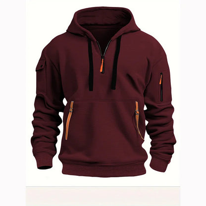 【S-5XL】Sudadera deportiva para hombre con cremallera y muchos bolsillos”