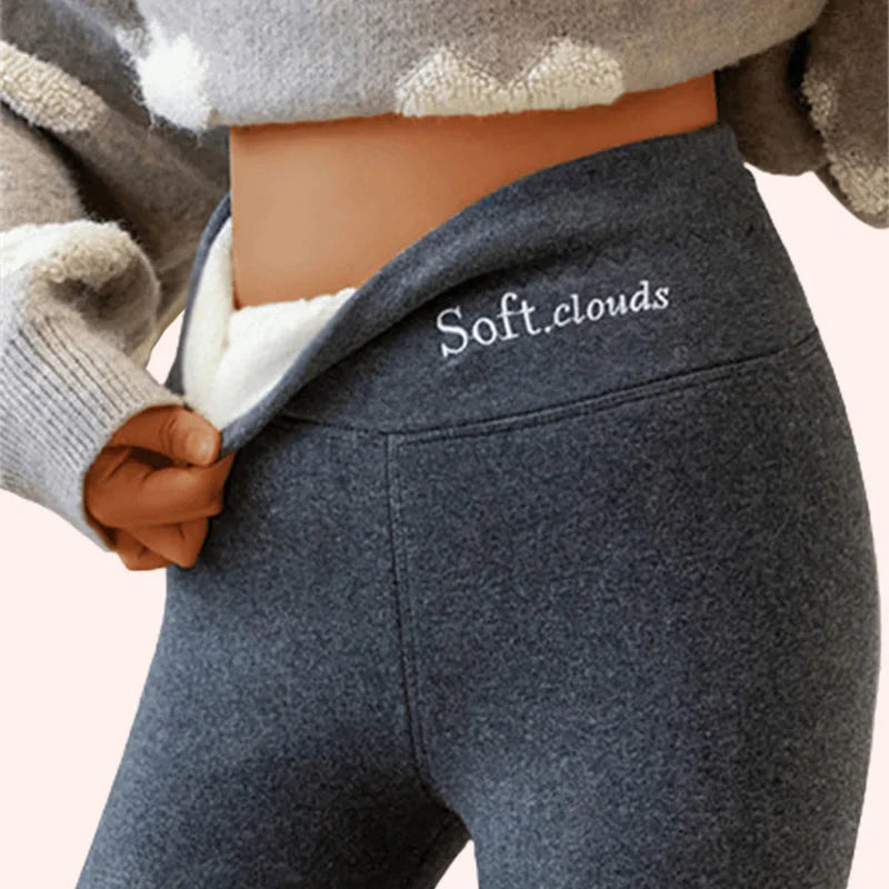 🔥[S-5XL] 2024 Leggings térmicos de cachemira de cintura alta para otoño e invierno, se pueden usar al aire libre--3856361