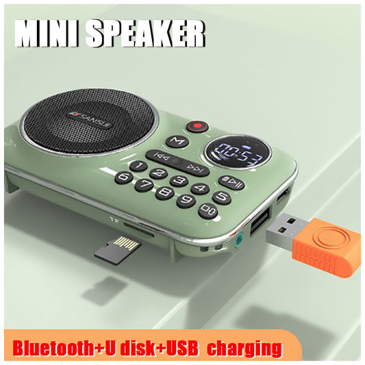 ==Reproductor de música con radio Bluetooth portátil, puede insertar tarjetas y unidades flash USB==