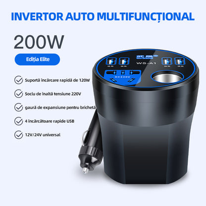 🚗🧰Convertidor de potencia inversor para automóvil 12V24V a 220V Cargador multifuncional Enchufe para automóvil-3873705